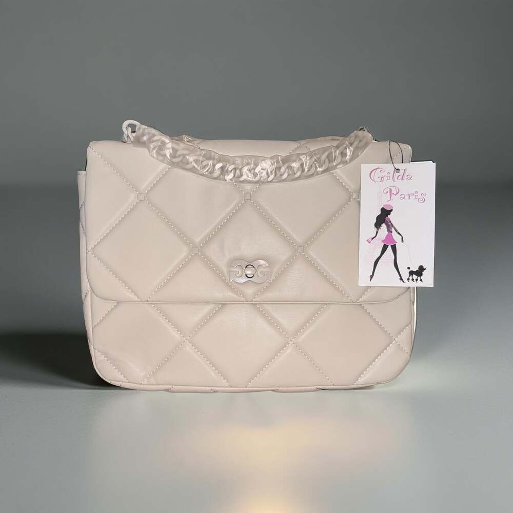 Gilda Paris Off White Large Quilted Vegan Leather Handbag  NWT- MSRP $140
